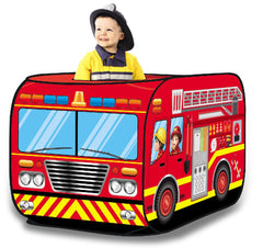 Liberty Imports fire truck pop-up tent folded for easy storage and transport.