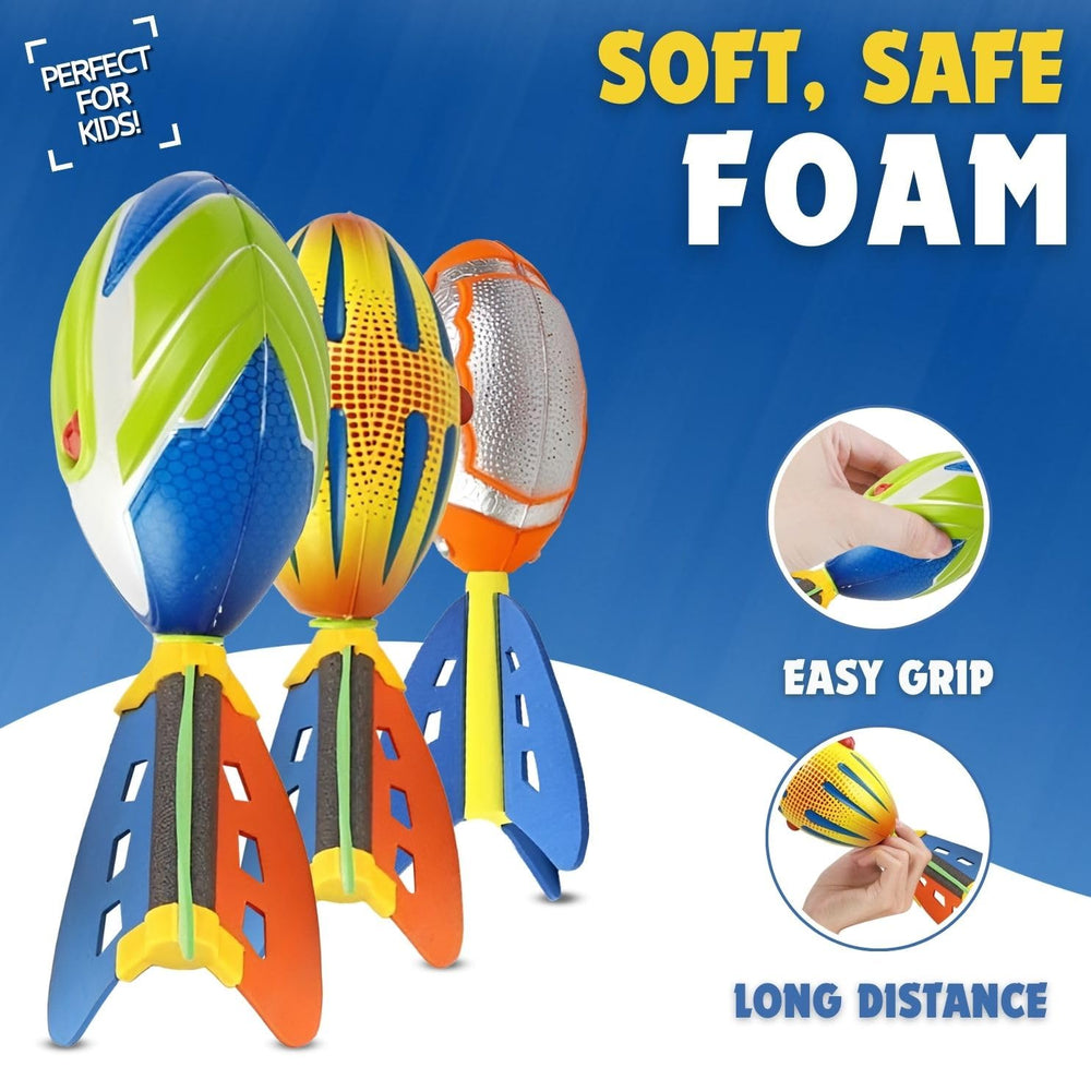 Three-pack Liberty Imports foam footballs offer versatile colors for group play