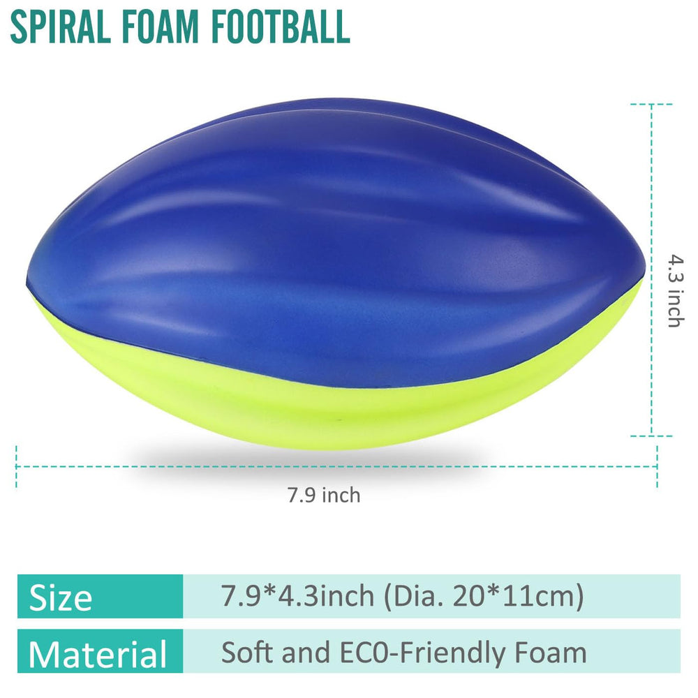 Liberty Imports foam spiral football with grooved grip, indoor-outdoor play, beginner-friendly