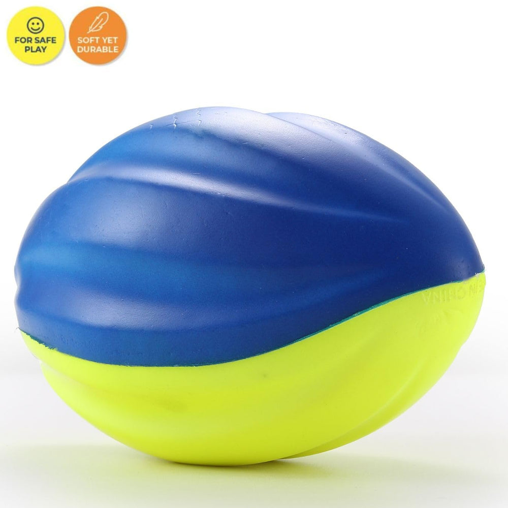 Liberty Imports foam spiral football with soft coating, front view, gentle on hands during drills
