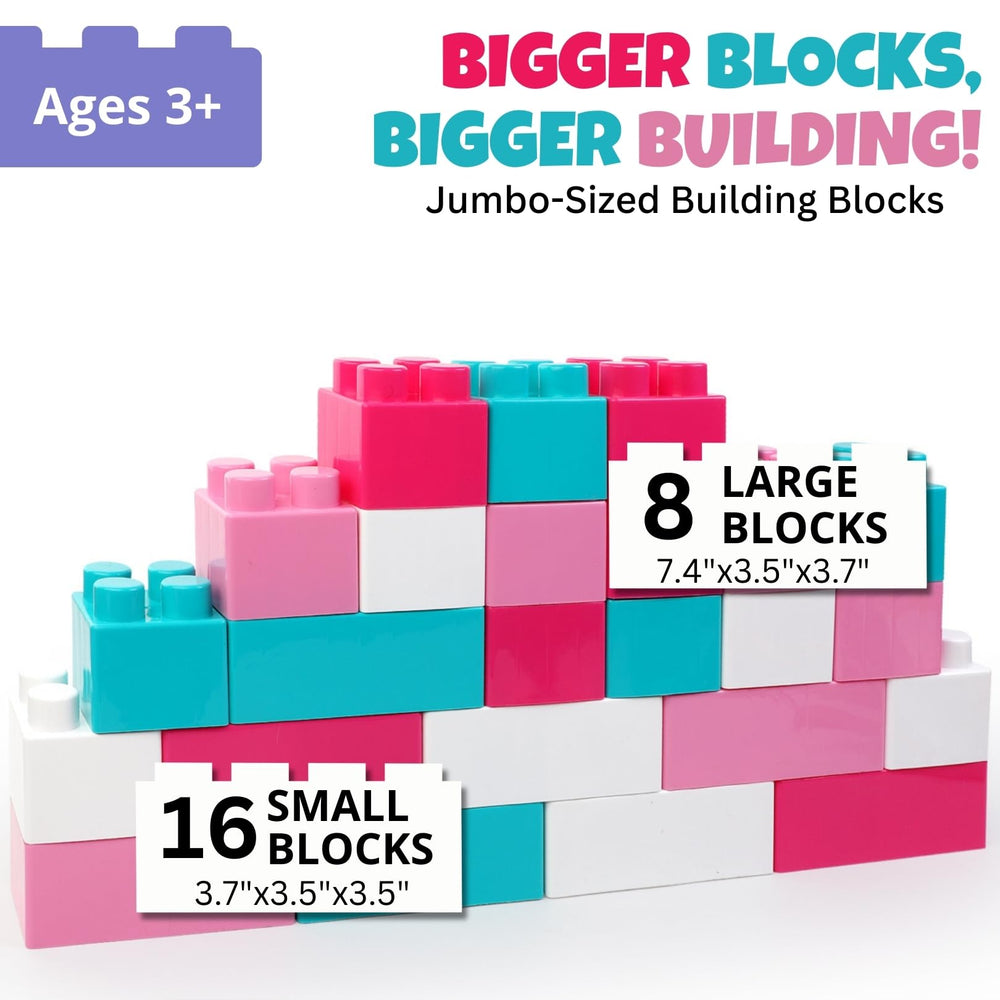 Liberty Imports 2x4 pastel giant blocks ready for easy stacking by little hands