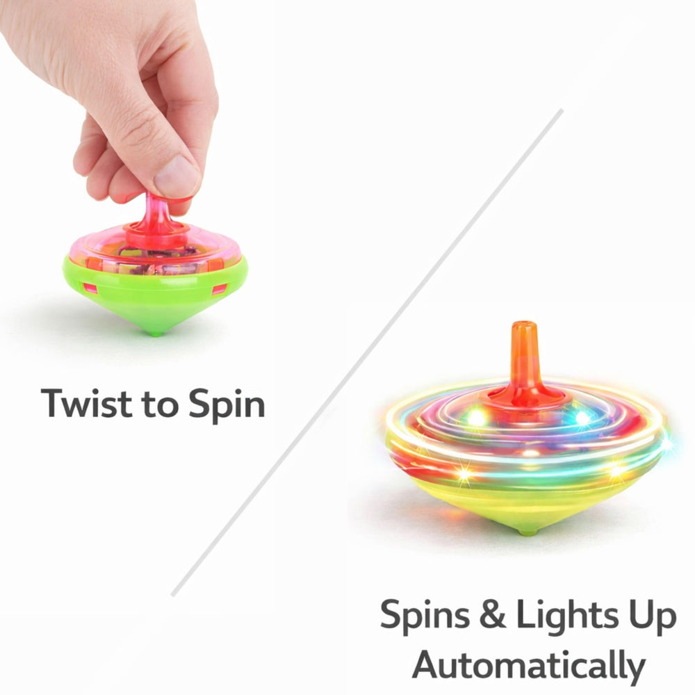 Liberty Imports LED spinning tops flashing lights for indoor and outdoor play.