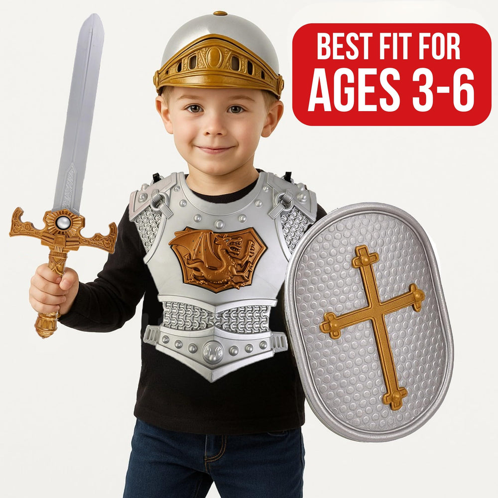 Liberty Imports chest plate offers an authentic look while keeping comfortable wear for kids.