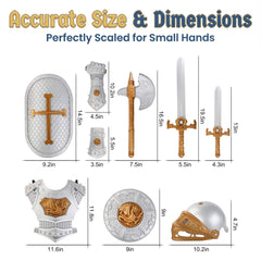 Liberty Imports knight armor helmet provides secure, easy wear for kids during dress-up pretend play.
