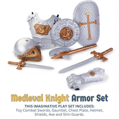 Liberty Imports knight shield adds realistic size for safe, engaging shield battles.