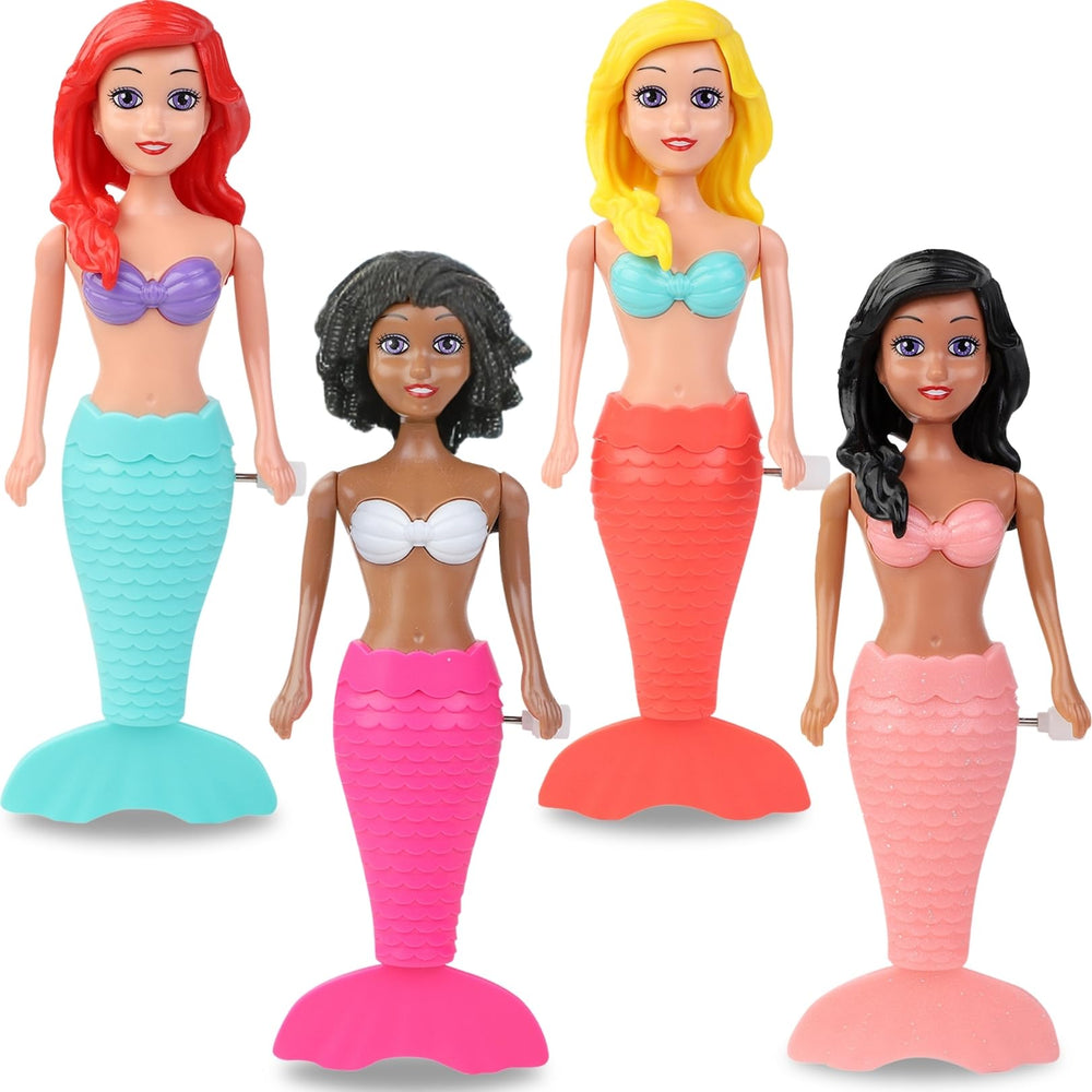 Liberty Imports mermaid bath toy wind-up pack in action for bathtub fun