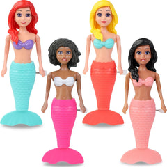Liberty Imports mermaid bath toy wind-up pack in action for bathtub fun