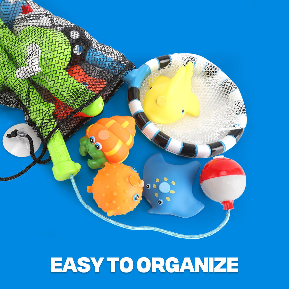 Liberty Imports mesh organizer bag keeps bath toys dry and neatly stored