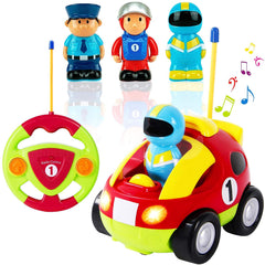 Liberty Imports My First Cartoon RC Car front view showcases a toddler-friendly design for easy grip.