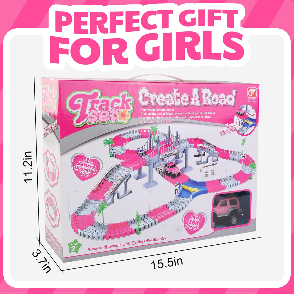 Liberty Imports Pink Magic Bendable Track Multiplayer promotes cooperative STEM-inspired play.