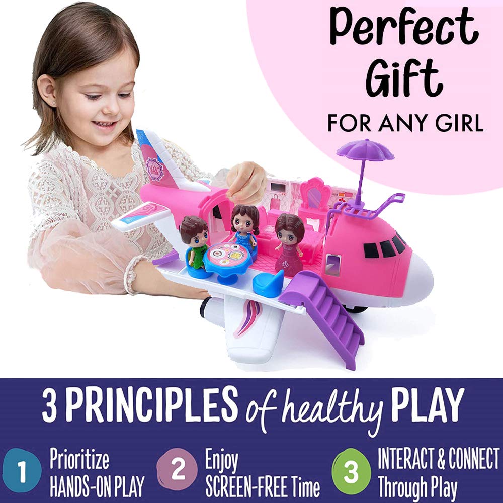 Liberty Imports pink private jet in gift box, ready for gifting and pretend play