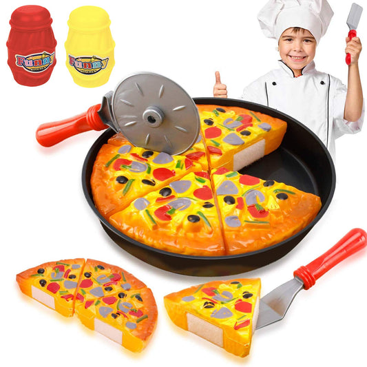Liberty Imports pizza party slices with hook-and-loop edges for realistic pretend cutting