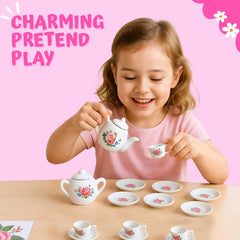 Liberty Imports rose floral design detail on porcelain adds timeless dollhouse charm.