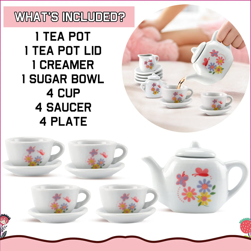 Liberty Imports rose flower tea set plates ideal for miniature party platters.