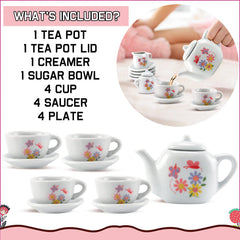 Liberty Imports rose flower tea set plates ideal for miniature party platters.