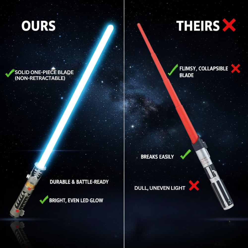 Liberty Imports motion-sensitive sabers trigger engaging sounds during action-packed play.