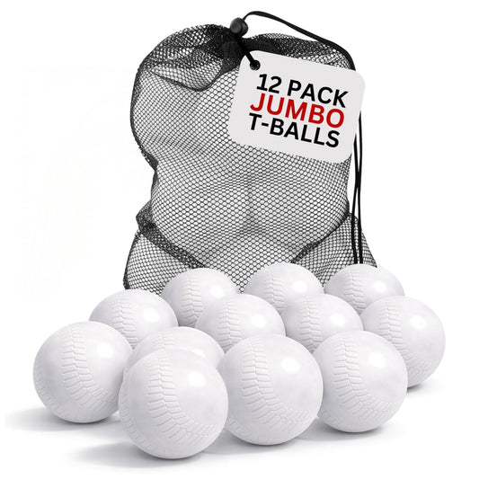 Liberty Imports jumbo T-Balls arranged for beginner batting practice