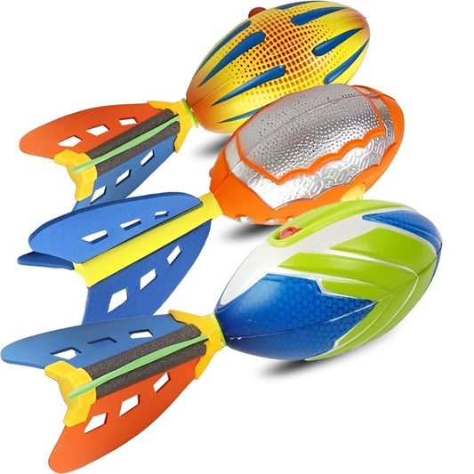 Liberty Imports whistling foam football green tail for safe backyard play and clear flight