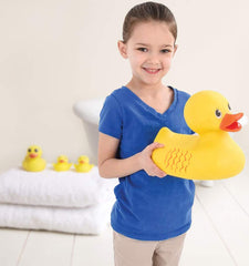 Beach or pool friendly jumbo duck in outdoor water setting