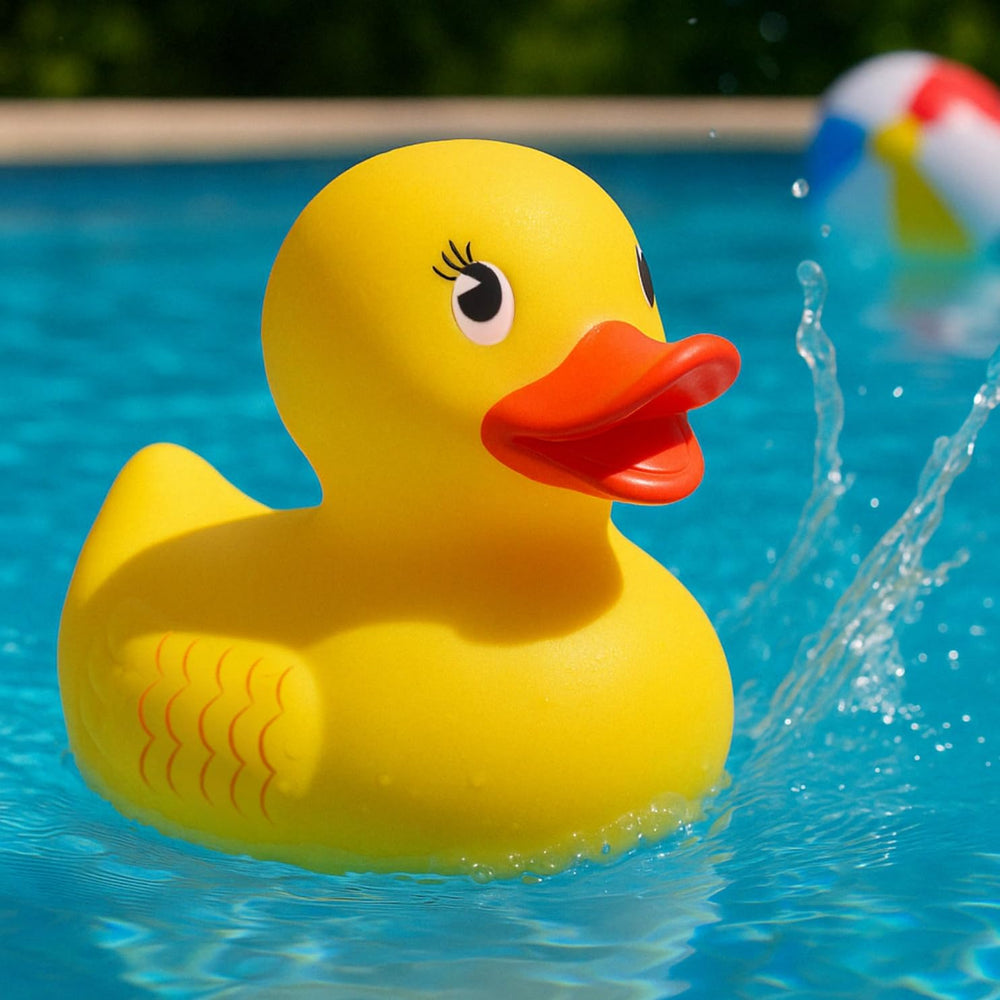 Soft, durable rubber duck designed for kid-safe play