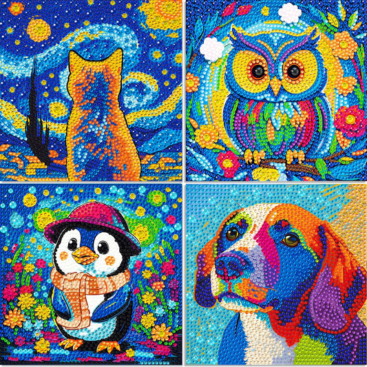 Libfx Diamond Art Kits dog portrait sparkles for focused concentration and creativity