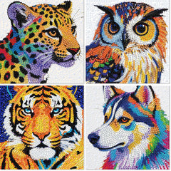 Libfx Diamond Art Kit for Kids tiger design promotes focus through easy color-by-number play