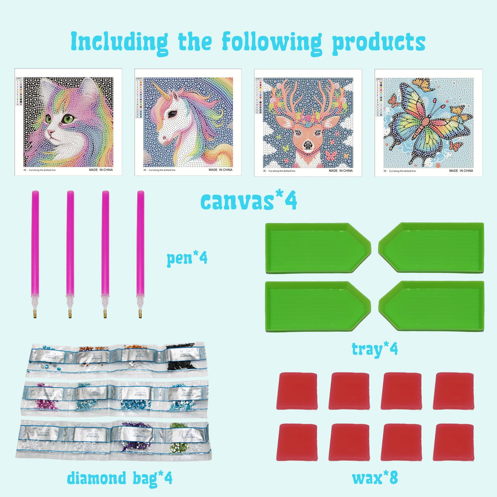 Libfx Diamond Art Kits Unicorn Design adds fantasy with bright diamonds for engaging activity.