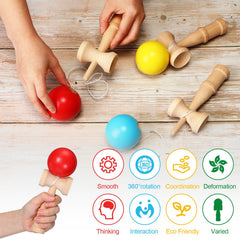 Libima wood kendama blue cup for indoors or outdoors play