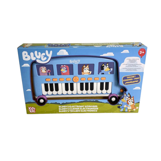 License 2 Play Bluey Bus Keyboard front view for kids' music play