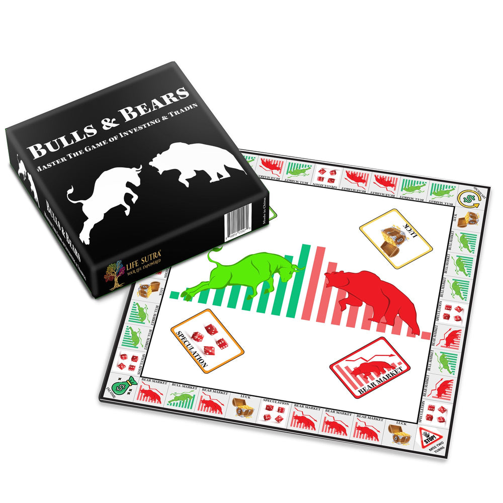Life Sutra Bulls and Bears board and pieces for interactive learning.