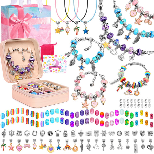 LifeisLuck Charm Bracelet Kit cover showing organized crafting fun for teens.