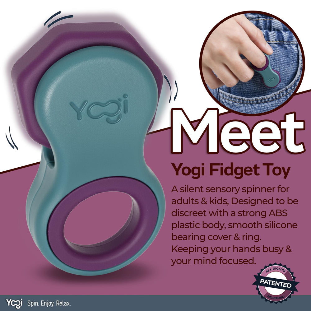 LIGHTBULB IDEAS Yogi Fidget Toy five rings support discreet, comfortable fidgeting anywhere.