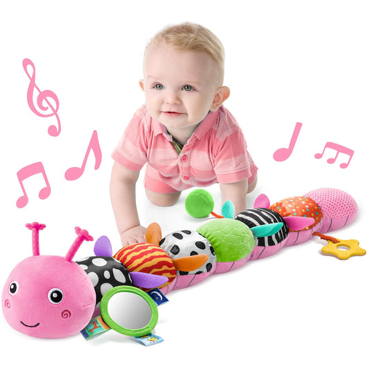 LIGHTDESIRE Baby Musical Caterpillar head melody soothes newborns during tummy time.
