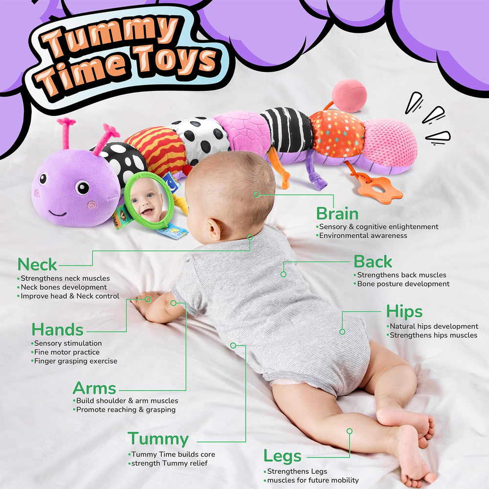 LIGHTDESIRE caterpillar belly ruler shows growth milestones during play