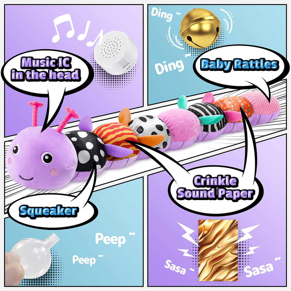 LIGHTDESIRE caterpillar body emits three distinct sounds for auditory exploration.