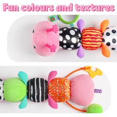 LIGHTDESIRE Caterpillar flower antennae teether soothes teething gums.