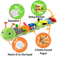 LIGHTDESIRE caterpillar rattles and ring bell for auditory stimulation