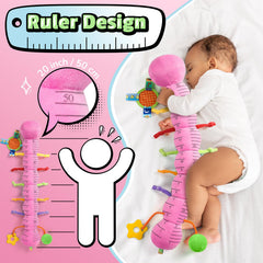 LightDESIRE caterpillar ruler tracks growth during tummy time sessions.