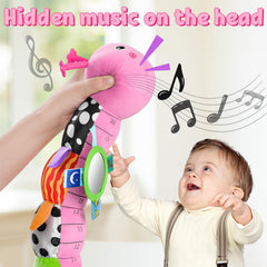 LIGHTDESIRE Caterpillar sensory crinkle textures stimulate tactile exploration and fine motor skills.
