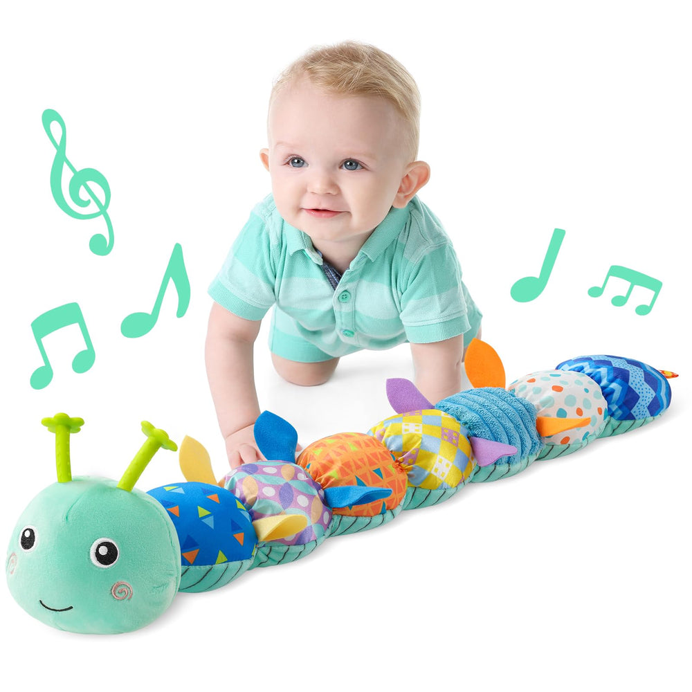 LIGHTDESIRE musical caterpillar head melody soothing newborns during tummy time.