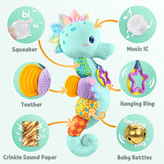 LIGHTDESIRE seahorse rattle beads add gentle auditory interest for development