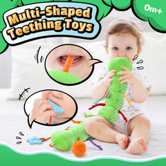 LIGHTDESIRE soft plush teething toy providing gentle relief for teething babies.