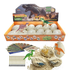 LIHBCAIYI Dino Eggs Dig Kit box showing contents for hands-on learning.