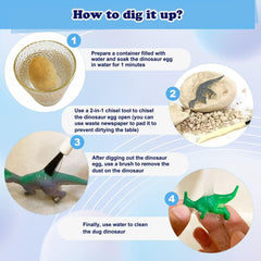 LIHBCAIYI Dino Eggs Dig Kit tools for precise excavation during play.