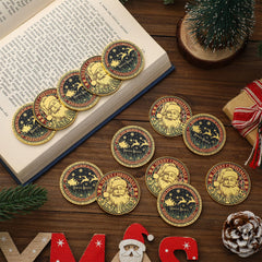 Liliaafar Santa coin finished with durable metallic color that lasts year after year.