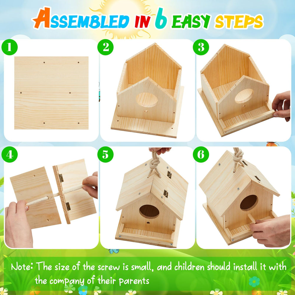 Liliful birdhouse kit in backyard garden ready for wildlife-friendly fun