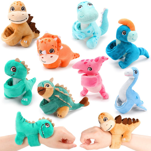 Liliful dinosaur slap bracelets 8-inch pack in vibrant colors for kids' party wear