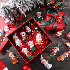 Liliful elves wear woolen outfits for durable, safe holiday decor.