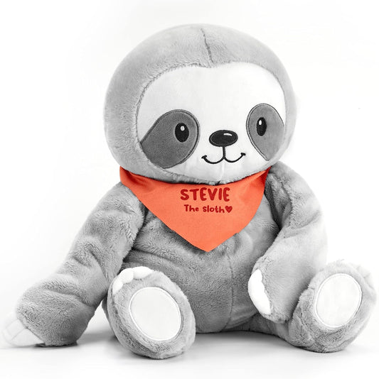 Lilly's Love Stevie the Sloth weighted plush face view offers calming comfort