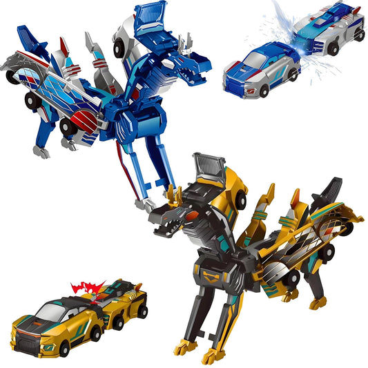 liluwushe 2-in-1 collision transformation dinosaur car toy in action for imaginative play